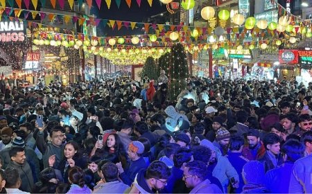 नव वर्ष पर देश-विदेश से आए सैलानियों के साथ हजारों की संख्या में युवाओं ने डीजे की धुनों पर नए साल का किया स्वागत  