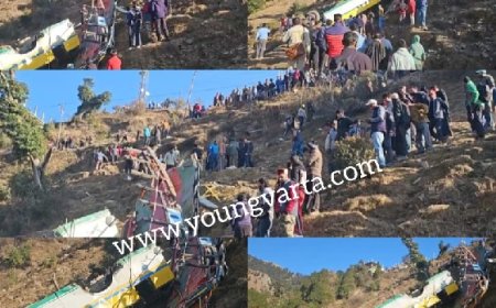सिरमौर में गहरी खाई में गिरी निजी बस, आठ लोगों की मौत, एक दर्जन से अधिक घायल 