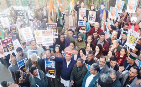 शिमला में कांग्रेस का मनरेगा बचाओ संग्राम, राष्ट्रपिता की प्रतिमा के सामने केंद्र सरकार के खिलाफ प्रदर्शन