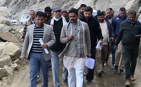 एनएच–03 सिहन से पाड़च्छु तक विधायक चन्द्रशेखर ने किया निरीक्षण