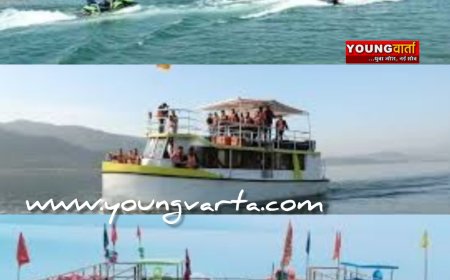 गोविंद सागर झील में वाटर स्पोर्ट्स का रोमांच, स्पीड बोट , जेट स्की , हॉट एयर बैलून और ड्रैगन राइड का आनंद ले रहे पर्यटक 