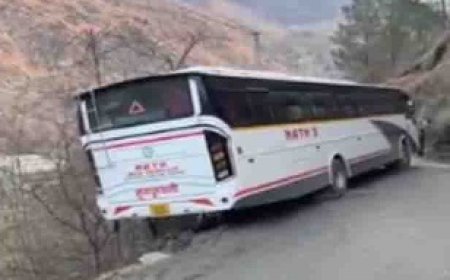 बड़ा हादसा टला : खाई में गिरने से बाल-बाल बची पर्यटकों से भरी निजी बस 