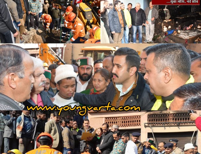 दुःख की इस घड़ी में प्रदेश सरकार प्रभावितों के साथ , विक्रमादित्य सिंह ने अग्निकांड  पीड़ितों से की मुलाकात