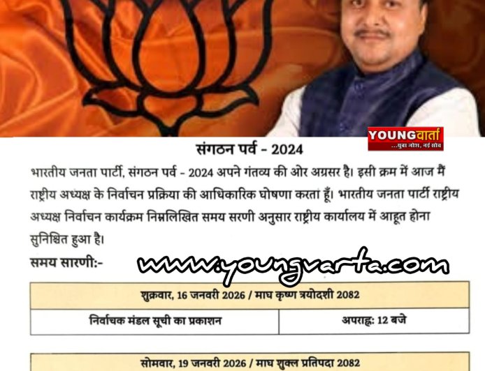 20 जनवरी को भाजपा को मिलेगा नया अध्यक्ष , पार्टी ने जारी की नोटिफिकेशन