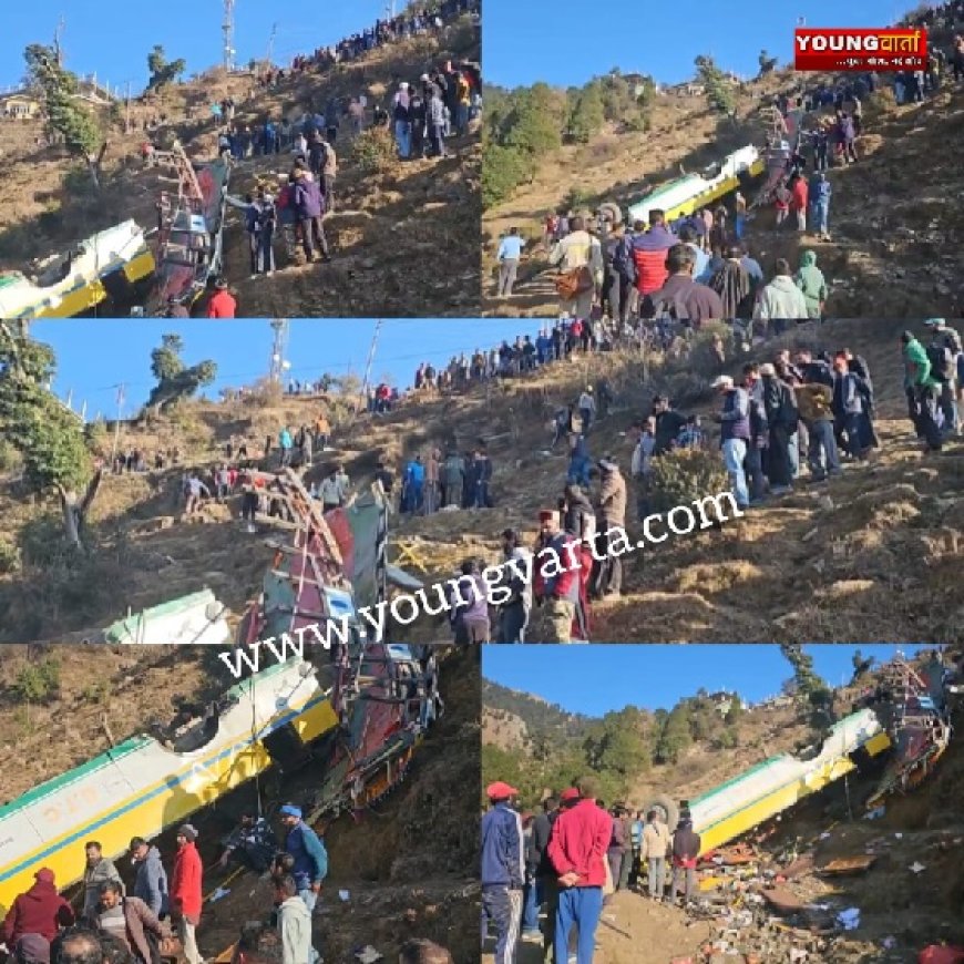 सिरमौर में गहरी खाई में गिरी निजी बस, 12 लोगों की मौत, एक दर्जन से अधिक घायल 