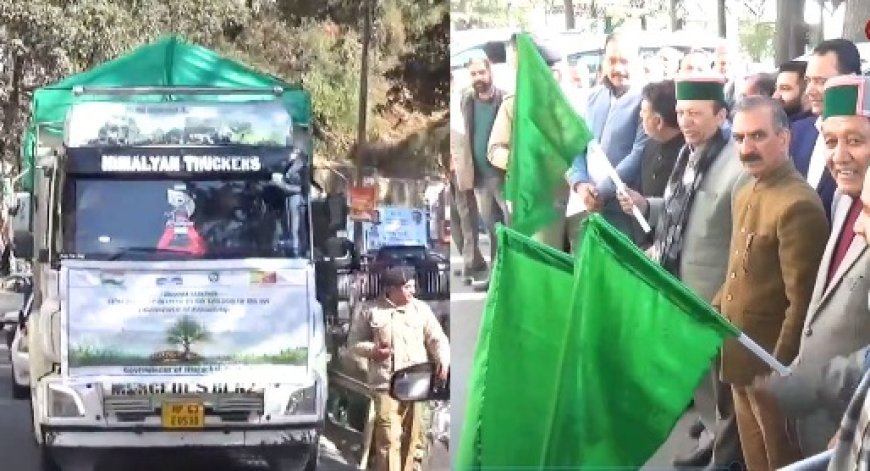 सीएम सुक्खू ने भूटान के लिए 5000 चिलगोजे के पौधों से भरे ट्रक को हरी झंडी दिखाकर किया रवाना  