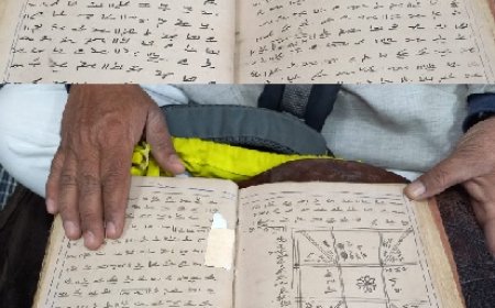 धार चांदना के पाबुच पंडित नागचंद शर्मा के पास मिला हजारों वर्ष प्राचीन पाण्डुलिपि में पाबुची लिपि का भंडार