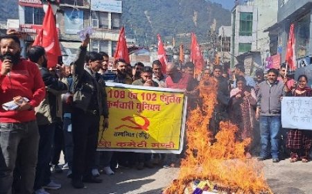 हड़ताल पर गए 102 व 108 एंबुलेंस कर्मियों ने मंडी में डिप्टी सीएम का घेराव करने का किया ऐलान  