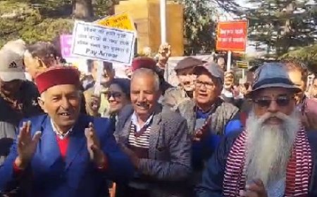 प्रदेश पेंशनर्स संयुक्त संघर्ष समिति ने लंबित पड़ी मांगों को लेकर चौड़ा मैदान में किया धरना प्रदर्शन  
