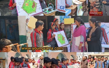 गणित और विज्ञान की प्रदर्शनी में मॉडल के माध्यम से समझाया प्रदूषण और ग्रीन हाउस इफेक्ट , कैंट स्कूल नाहन में लगी एग्जिब्यूशन 