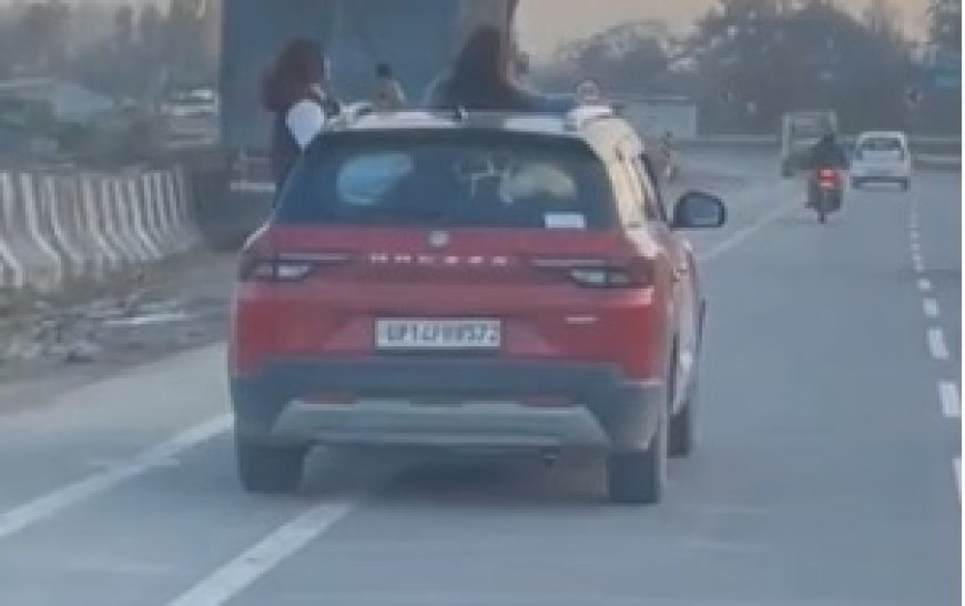 मंडी में चलती कार से हुड़दंग मचाना पर्यटकों को पड़ा भारी,3500 रुपये का काटा चालान