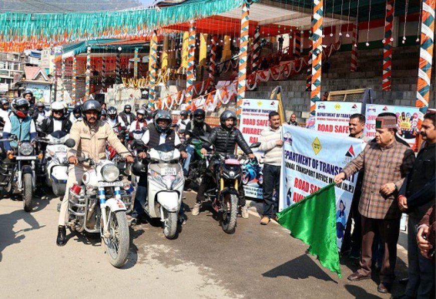 मंडी में सड़क सुरक्षा जागरूकता रैली को विधानसभा अध्यक्ष ने दिखाई हरी झंडी 