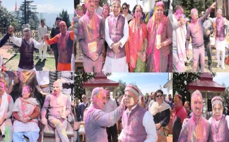 शिमला में उड़ा होली का गुलाल, मुख्यमंत्री, राज्यपाल सहित विपक्ष के नेता के आवास पर होली की धूम 