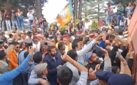 हिमाचल विधानसभा में माफिया राज के ख़िलाफ भाजपा का प्रदर्शन, कांग्रेस सरकार को बताया ज़िम्मेदार