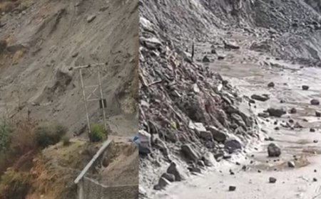 मणिकर्ण घाटी में रातभर बारिश होने से जगह-जगह भूस्खलन होने से मार्ग अवरूद्ध