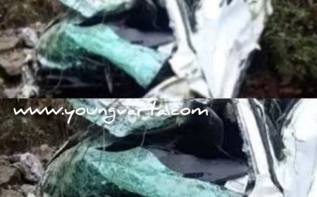 गहरी खाई में गिरी पर्यटकों की कार , दो की मौत, चार घायल , डलहौजी के पास हुआ सड़क हादसा 