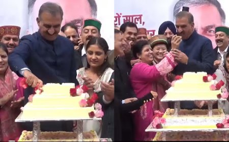 मुख्यमंत्री सुखविंदर सिंह सुक्खू ने मनाया 63वाँ जन्मदिन, ओक ओवर में लगा बधाई देने वालों का तांता