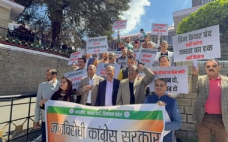 प्रदेश विधानसभा का बजट सेशन की कार्रवाही से पहले भाजपा विधायकों ने सदन के बाहर किया धरना प्रदर्शन 