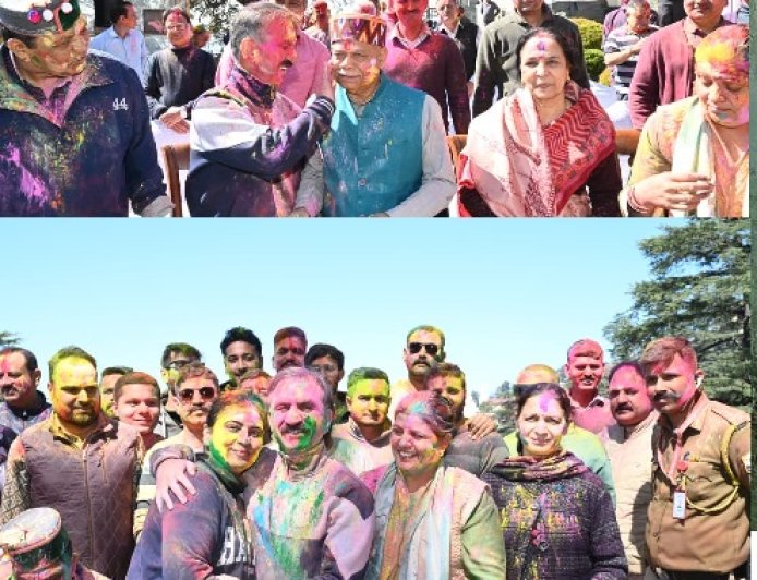 सीएम सुक्खू ने अपने सरकारी आवास 'ओक ओवर' में समाज के सभी वर्गों के साथ हर्षोल्लास के साथ मनाई होली 