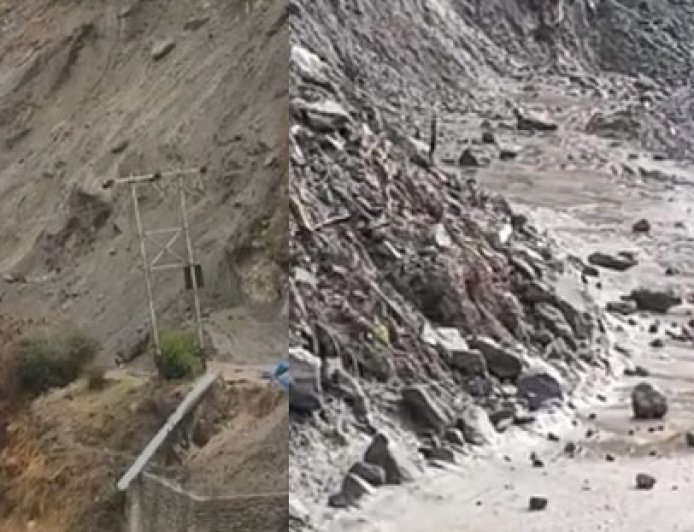 मणिकर्ण घाटी में रातभर बारिश होने से जगह-जगह भूस्खलन होने से मार्ग अवरूद्ध