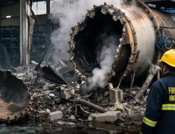 औद्योगिक क्षेत्र कालाअम्ब स्थित शीशा निर्माण उद्योग में बड़ा हादसा होते-होते टला 