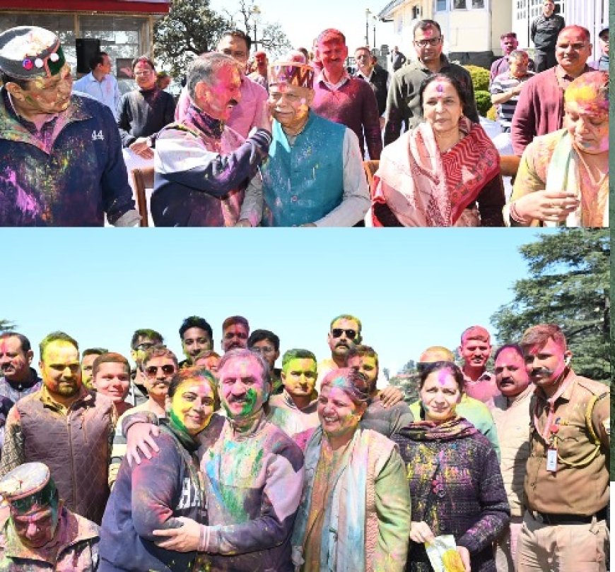सीएम सुक्खू ने अपने सरकारी आवास 'ओक ओवर' में समाज के सभी वर्गों के साथ हर्षोल्लास के साथ मनाई होली 
