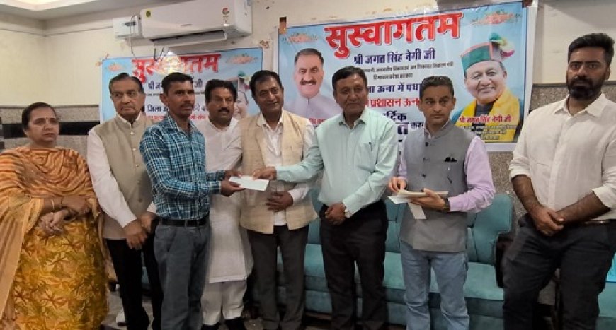 जगत सिंह नेगी ने 59 पात्र आपदा प्रभावित परिवारों को 75 लाख की राहत राशि के चेक किए वितरित 
