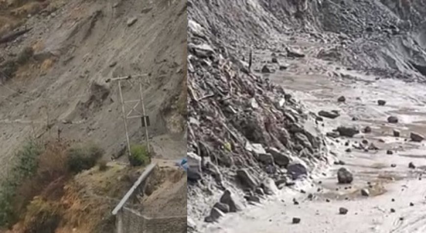 मणिकर्ण घाटी में रातभर बारिश होने से जगह-जगह भूस्खलन होने से मार्ग अवरूद्ध