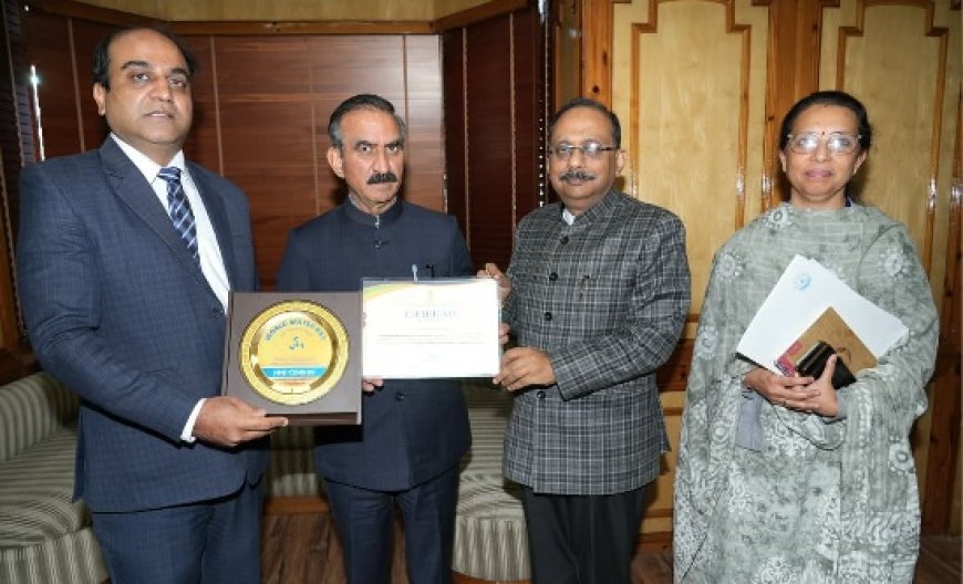 भारत सरकार ने हिमाचल के जल शक्ति विभाग को प्रमुख एवं मध्यम सिंचाई गणना को पूरा करने पर हिमाचल को किया सम्मानित