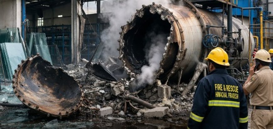 औद्योगिक क्षेत्र कालाअम्ब स्थित शीशा निर्माण उद्योग में बड़ा हादसा होते-होते टला 