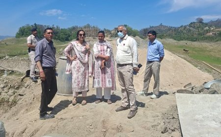 डीसी गंधर्वा राठौड़ ने सबसे बड़ी निर्माणाधीन पेयजल परियोजना का किया निरीक्षण