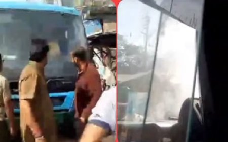 बस के इंजन में अचानक भड़की आग, यात्रियों की सूझबूझ से समय रहते आग पर पाया काबू  
