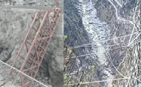 चंबा में निर्माणाधीन सिंयुर पुल ध्वस्त होने से सिन्यूर को जोड़ने वाली सड़क बाधित,लोनिवि को लाखों की चपत 