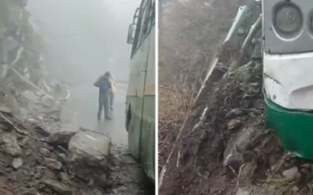 बड़ा हादसा टला : चंबा में भरमौर-हड़सर-कुगती रूट पर चलने वाली एचआरटीसी की बस पर पहाड़ी से गिरे पत्थर  