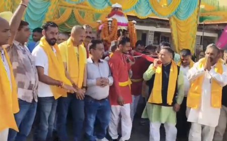 भगवान परशुराम जन्मस्थली पर पहली बार तीन दिवसीय मेले का आयोजन , रेणुका जी में निकली भगवान परशुराम की भव्य शोभायात्रा