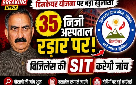 हिमकेयर योजना में करोड़ों का घपला : विजिलेंस की एसआईटी करेगी जांच , 35 निजी अस्पताल रडार पर