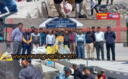 किन्नौर में व्यापक स्तर पर चलाया गया विशेष स्वच्छता अभियान , पर्यावरण संरक्षण को आगे आ रहे लोग 