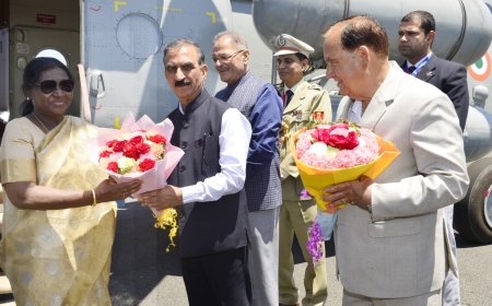 राष्ट्रपति द्रौपदी मुर्मू के शिमला आगमन पर हुआ भव्य स्वागत