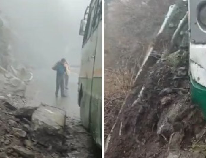 बड़ा हादसा टला : चंबा में भरमौर-हड़सर-कुगती रूट पर चलने वाली एचआरटीसी की बस पर पहाड़ी से गिरे पत्थर  