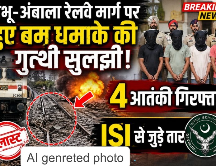 शंभू-अंबाला रेलवे ब्लास्ट केस : चार आतंकी गिरफ्तार , आईएसआई कनेक्शन आया सामने , पुलिस ने12 घंटों  सुलझाई गुत्थी