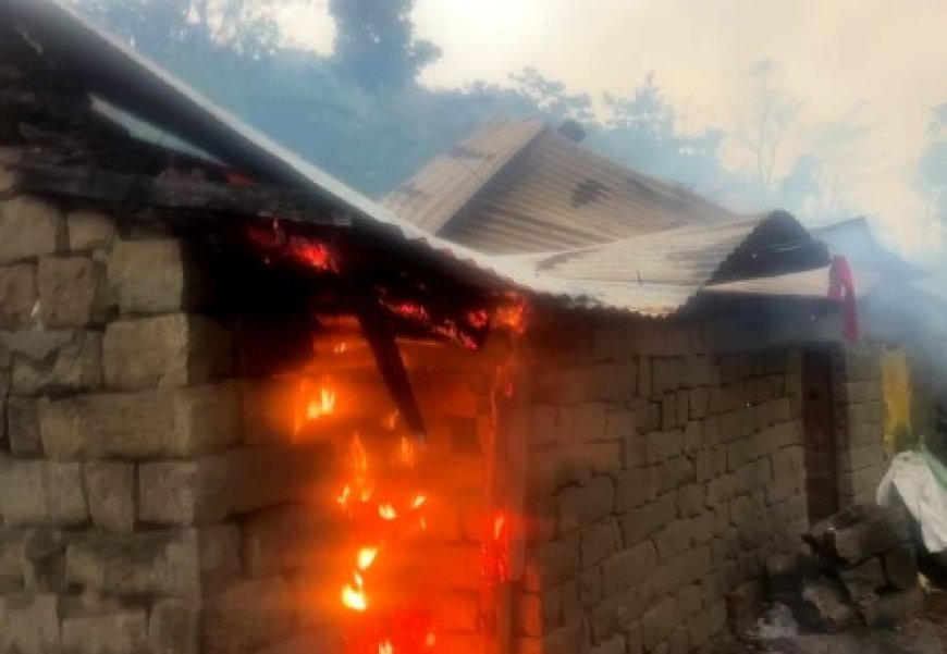 बारिश और ओलावृष्टि के बीच मंडी के कोटली में आसमानी बिजली गिरने से गौशाला जलकर राख 