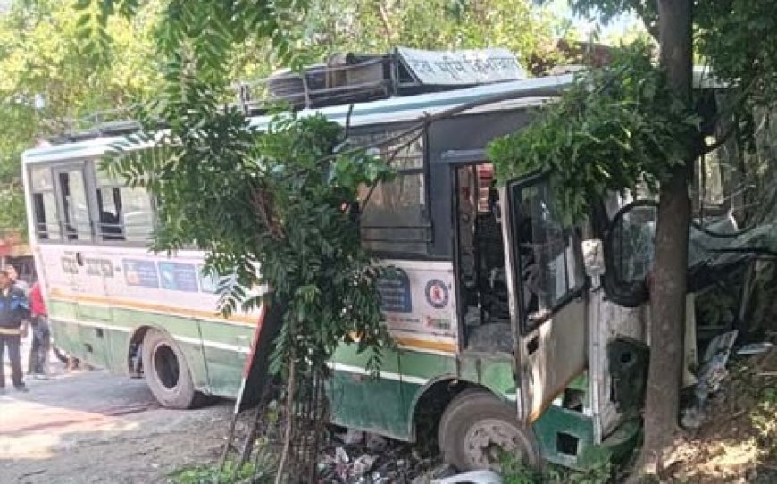 धर्मशाला से होशियारपुर जा रही HRTC की बस दुर्घटनाग्रस्त,हादसे में एक दर्जन से अधिक यात्री घायल