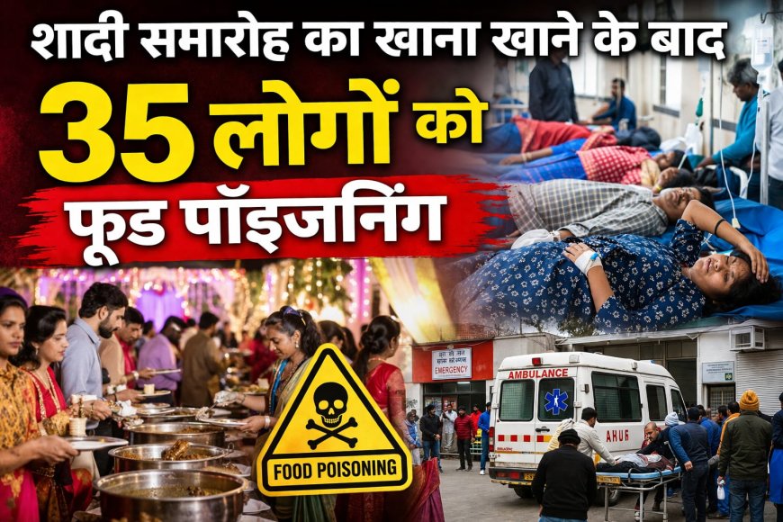 शादी समारोह का खाना खाने के बाद 35 लोग बीमार , फूड प्वाइजनिंग के चलते सभी अस्पताल में भर्ती