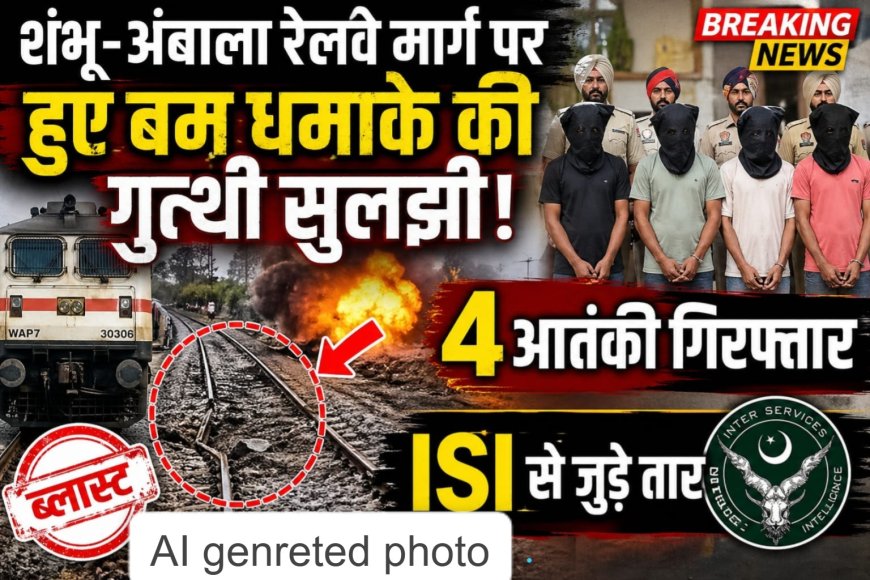 शंभू-अंबाला रेलवे ब्लास्ट केस : चार आतंकी गिरफ्तार , आईएसआई कनेक्शन आया सामने , पुलिस ने12 घंटों  सुलझाई गुत्थी