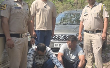 नाहन-रेणुका रोड पर नाकाबंदी के दौरान कार से 6.95 ग्राम चिट्टा बरामद, दो गिरफ्तार