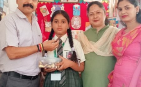 अक्षरधाम पब्लिक हाई स्कूल की छात्रा का जवाहर नवोदय विद्यालय के लिए हुआ चयन 