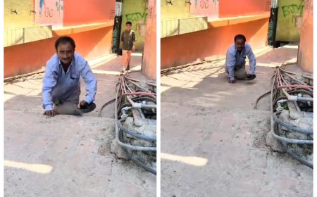 घुटनों के बाल 4 किलोमीटर मतदान करने पहुंचे दुलाराम, भीषण गर्मी के बीच बिना किसी सहारे के पहुंचे मतदान केंद्र