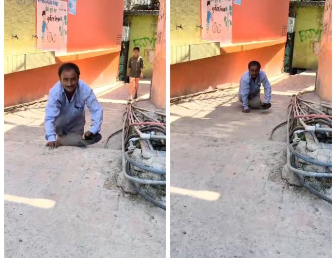 घुटनों के बल 4 किलोमीटर मतदान करने पहुंचे दुलाराम, भीषण गर्मी के बीच बिना किसी सहारे के पहुंचे मतदान केंद्र