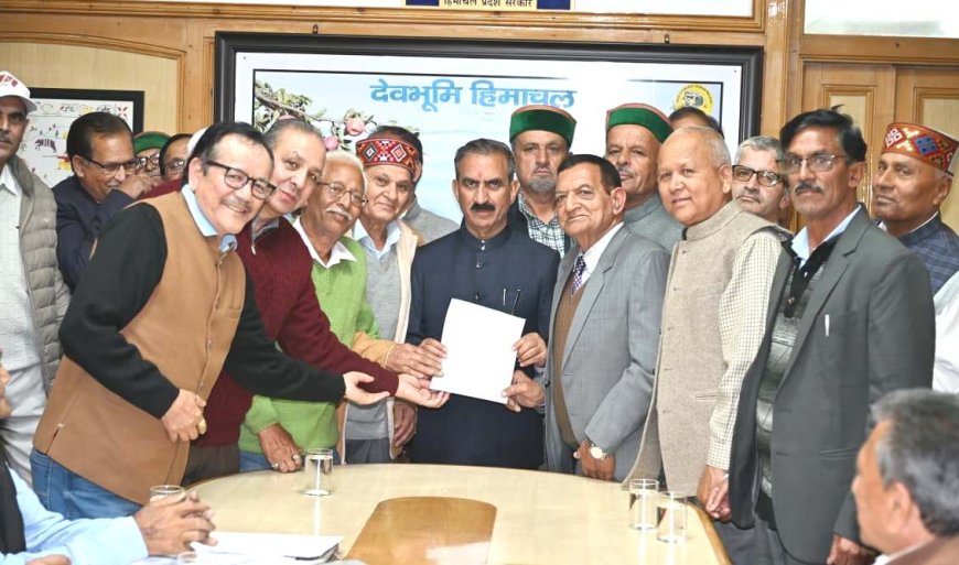 मुख्यमंत्री से हिमाचल प्रदेश पेंशनर्स जॉइंट फ्रंट ने की भेंट