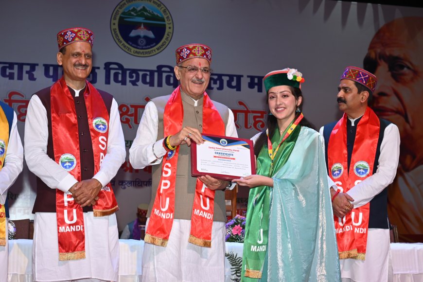 राज्यपाल ने सरदार पटेल विश्वविद्यालय मण्डी के दीक्षांत समारोह की अध्यक्षता की
